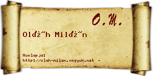 Oláh Milán névjegykártya