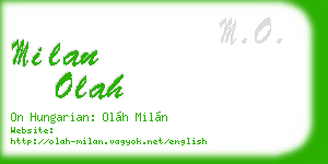milan olah business card